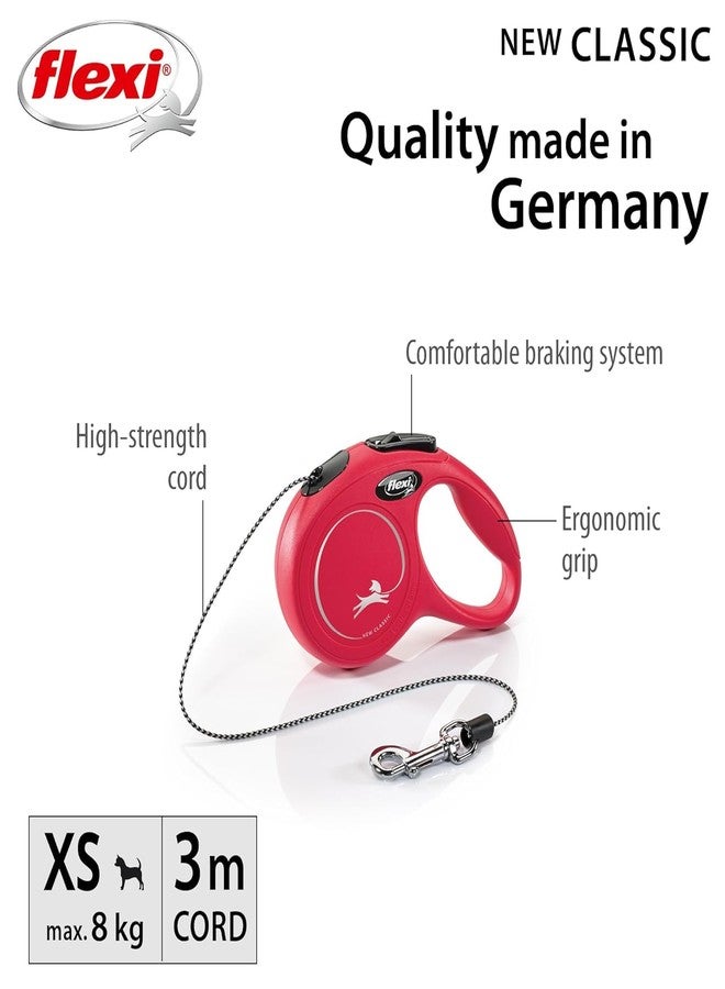 نوترا بت طوق كلاب فليكسي نيو كلاسيك XS بطول 3 أمتار - مقاس صغير جدًا | طوق قابل للسحب للكلاب الصغيرة جدًا | نظام فرامل بيد واحدة | شريط نايلون قوي | خفيف الوزن ومتين | أحمر - Image 5